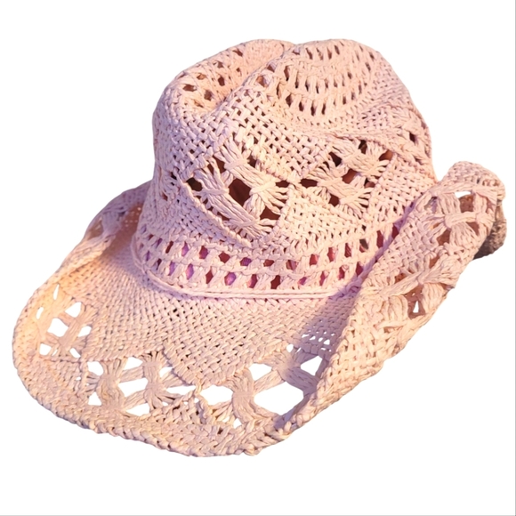Bullhide Run A Muck Pink woven paper Crochet Women's Western cowgirl Hat rodeo - Picture 1 of 10